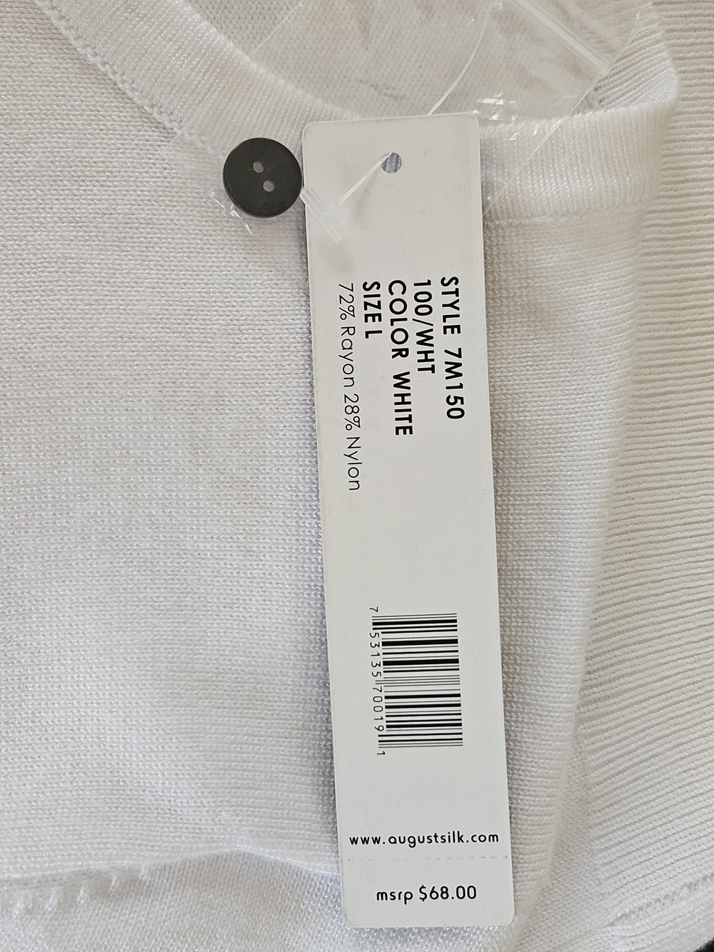 august silk White Cardigan with Black Trim - Picture 13 of 14